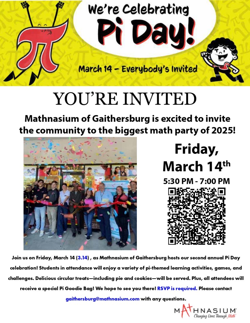 Pi Day Celebration with Mathnasium of Gaithersburg