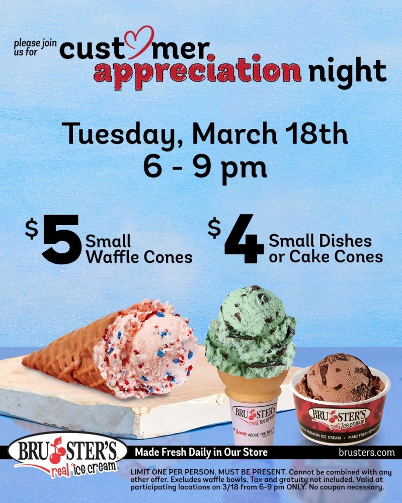 Bruster's Ice Cream - Gaithersburg Customer Appreciation